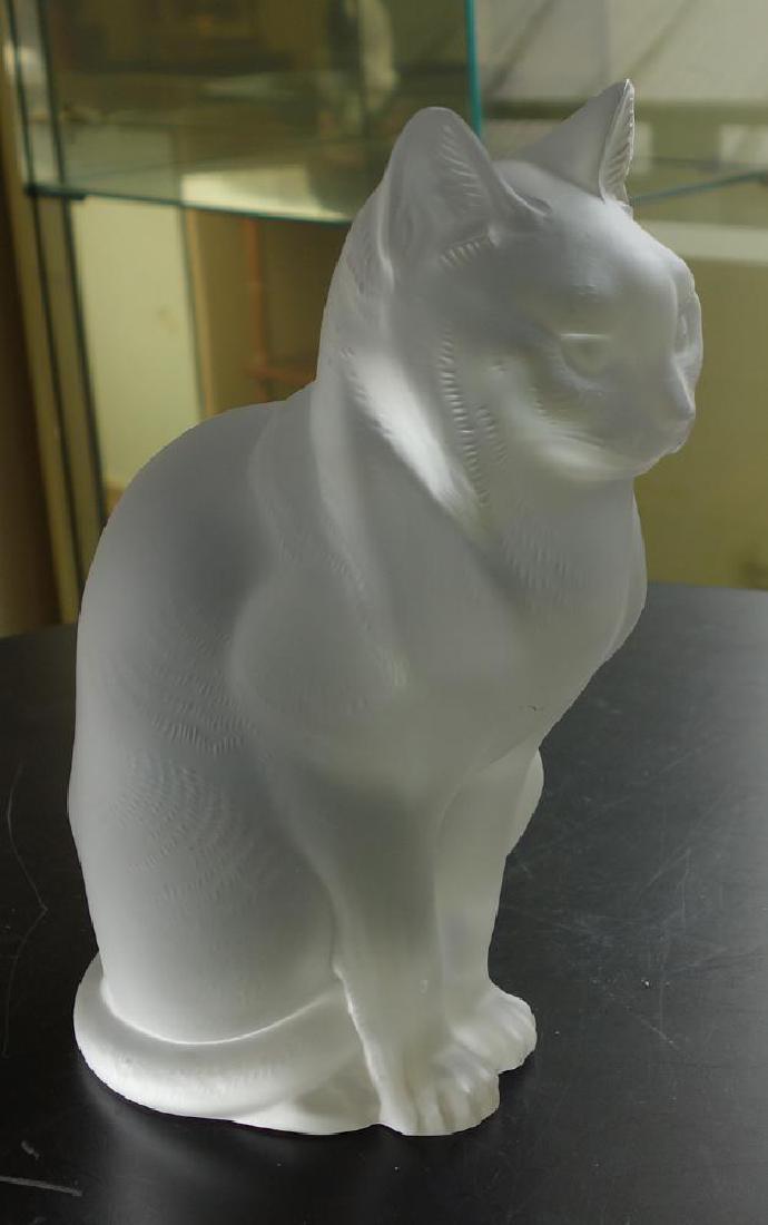 Lalique Crystal Frosted Glass Cat (1 of 3)