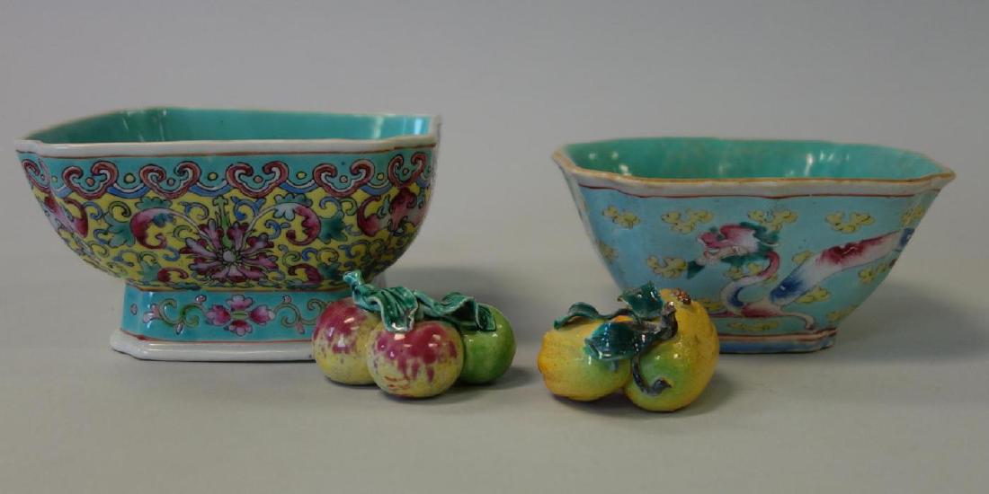 2 Chinese Porcelain & Enamel Bowls + Fruit (1 of 6)