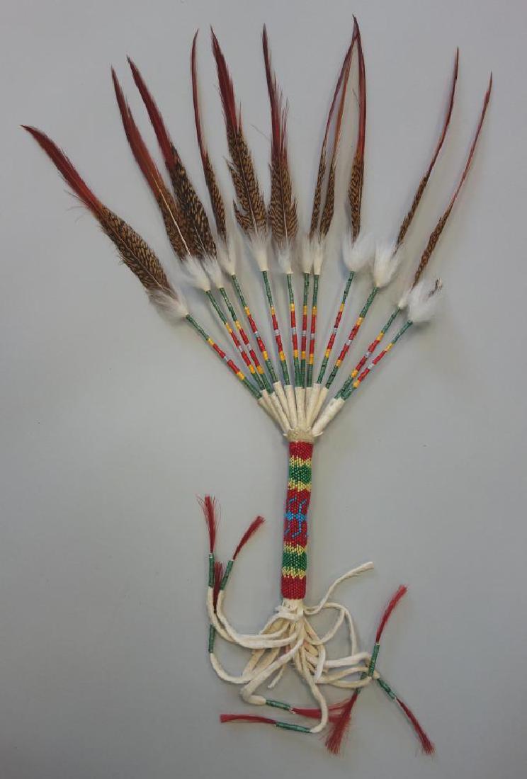 Native American Indian Beaded Feather Fan (1 of 3)