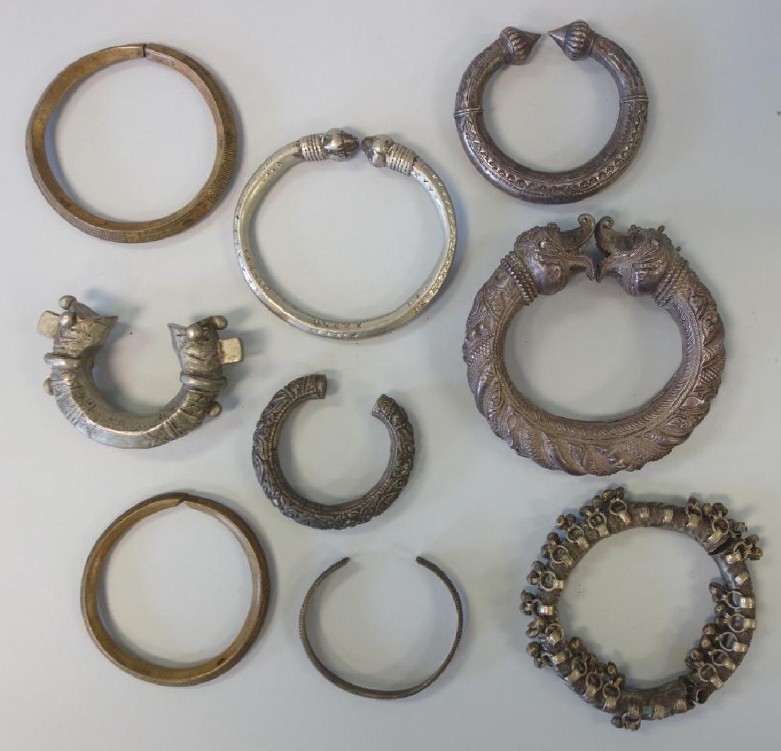 Asian / Tibetan White Metal & Bronze Bracelets (1 of 4)