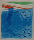 David Hockney, Pool Made With Paper & Blue Ink +