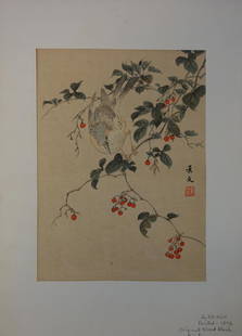 Matsumura Keibun (1779-1843) Woodblock: Matsumura Keibun (1779-1843) Japanese woodblock, printed, c.1896. Signed and sealed in red. Sheet measurement 10-5/8" x 8-1/8".