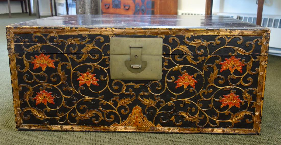 Chinese Lacquered Camphor Wood Chest (1 of 2)
