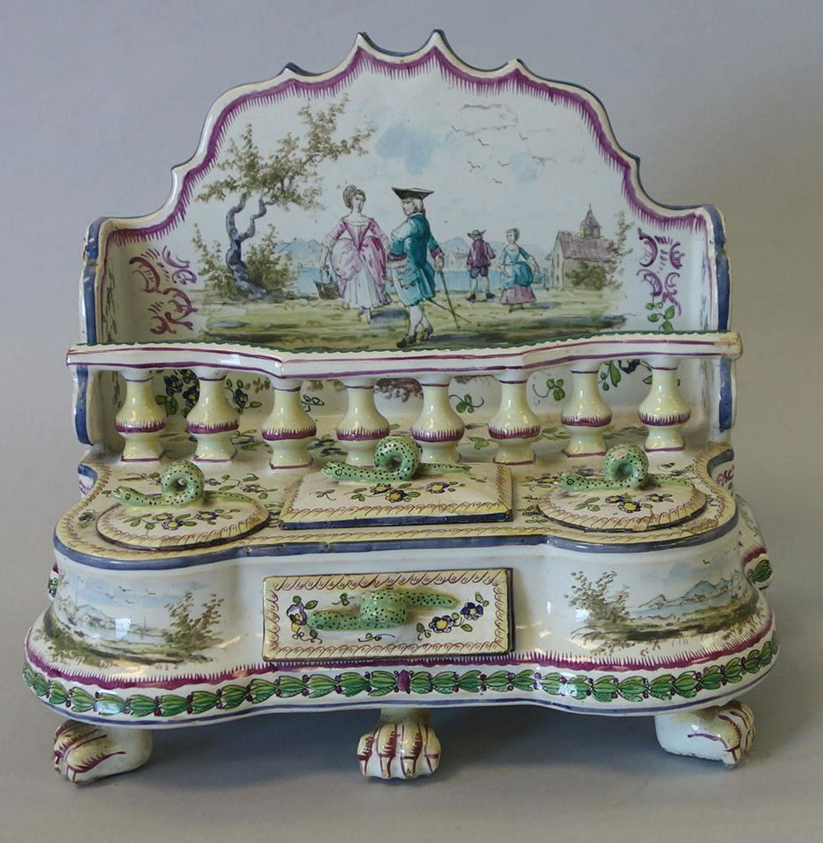 18thc Veuve Perrin French Faience Inkstand (1 of 6)