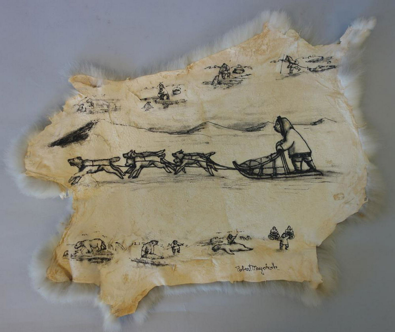 Robert Mayokok (1903-1983) Drawing Hide & Fur (1 of 3)