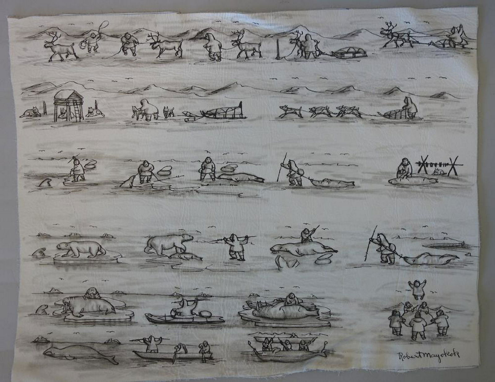 Robert Mayokok (1903-1983) Hide Drawing (1 of 3)