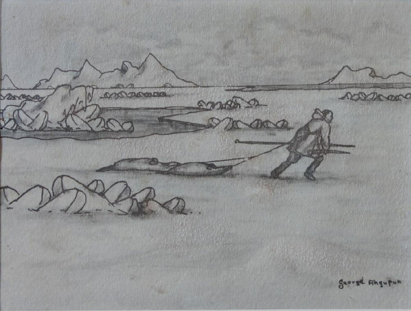 George Ahgupuk (1911-2001) Hide Drawing (1 of 3)