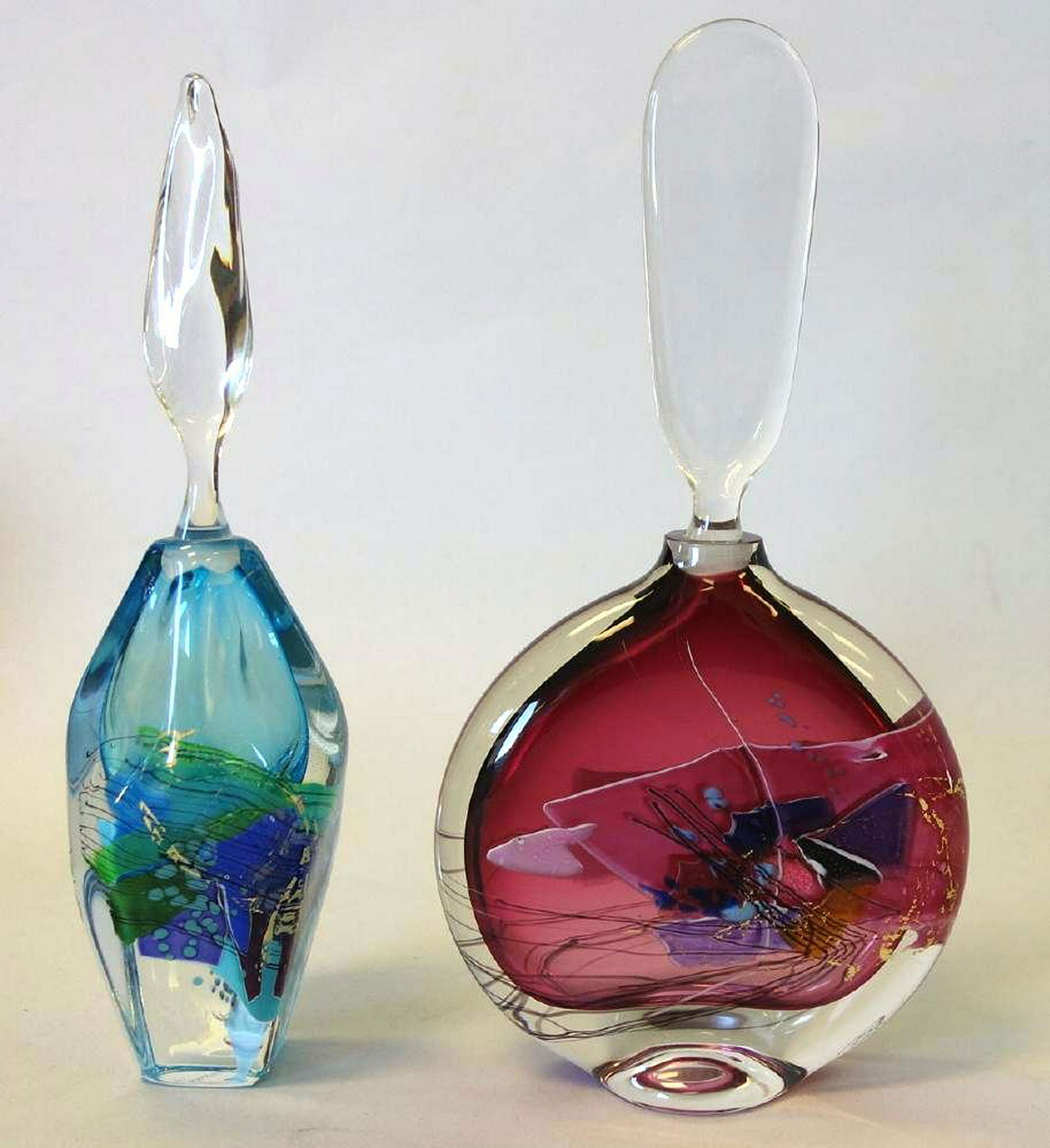 2 Studio Glass Perfume Bottles, Signed & Numbered (1 of 3)