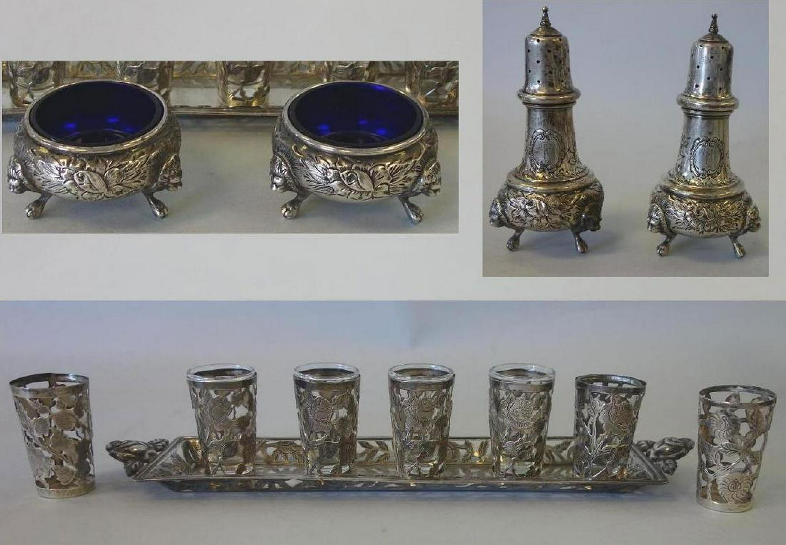 Sterling Open Salts, Shakers & Cordials (1 of 4)