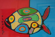 Norval Morrisseau (1932-2007) Fish, Acrylic