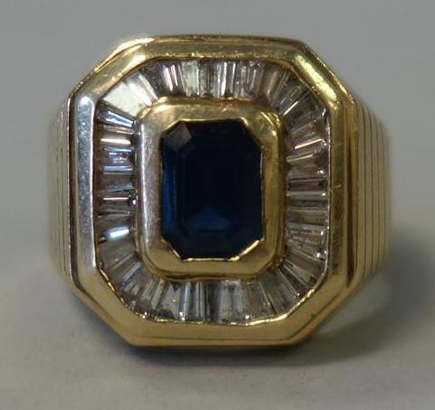 Diamond & Sapphire 14K Gold Ring (1 of 4)