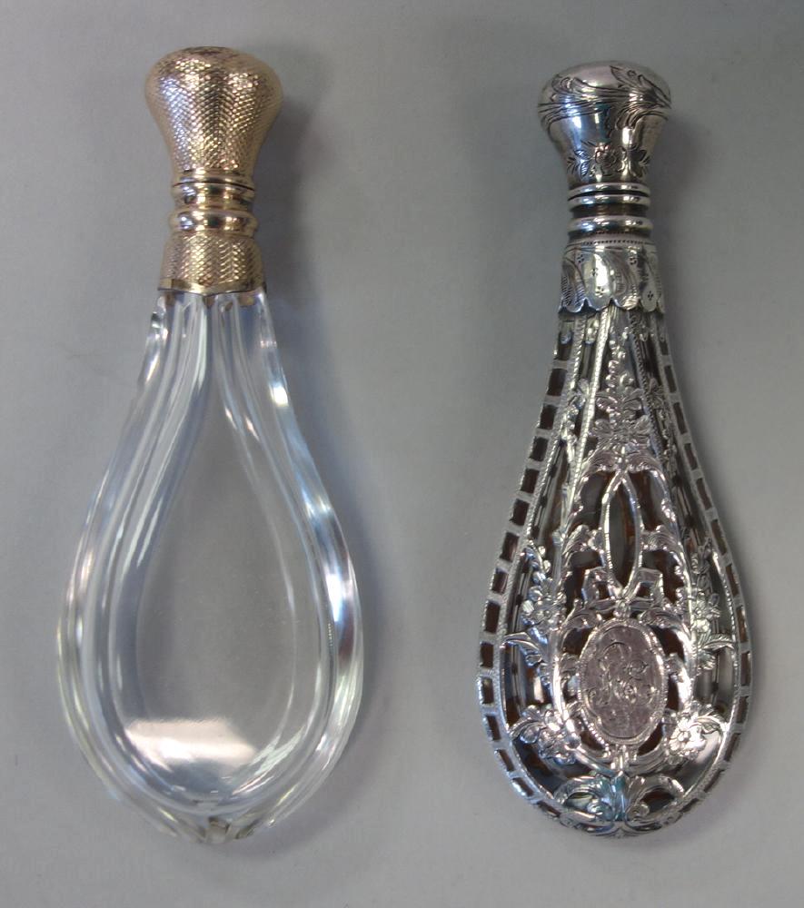 2 French Glass & Sterling Scent Perfume Bottles (1 of 2)
