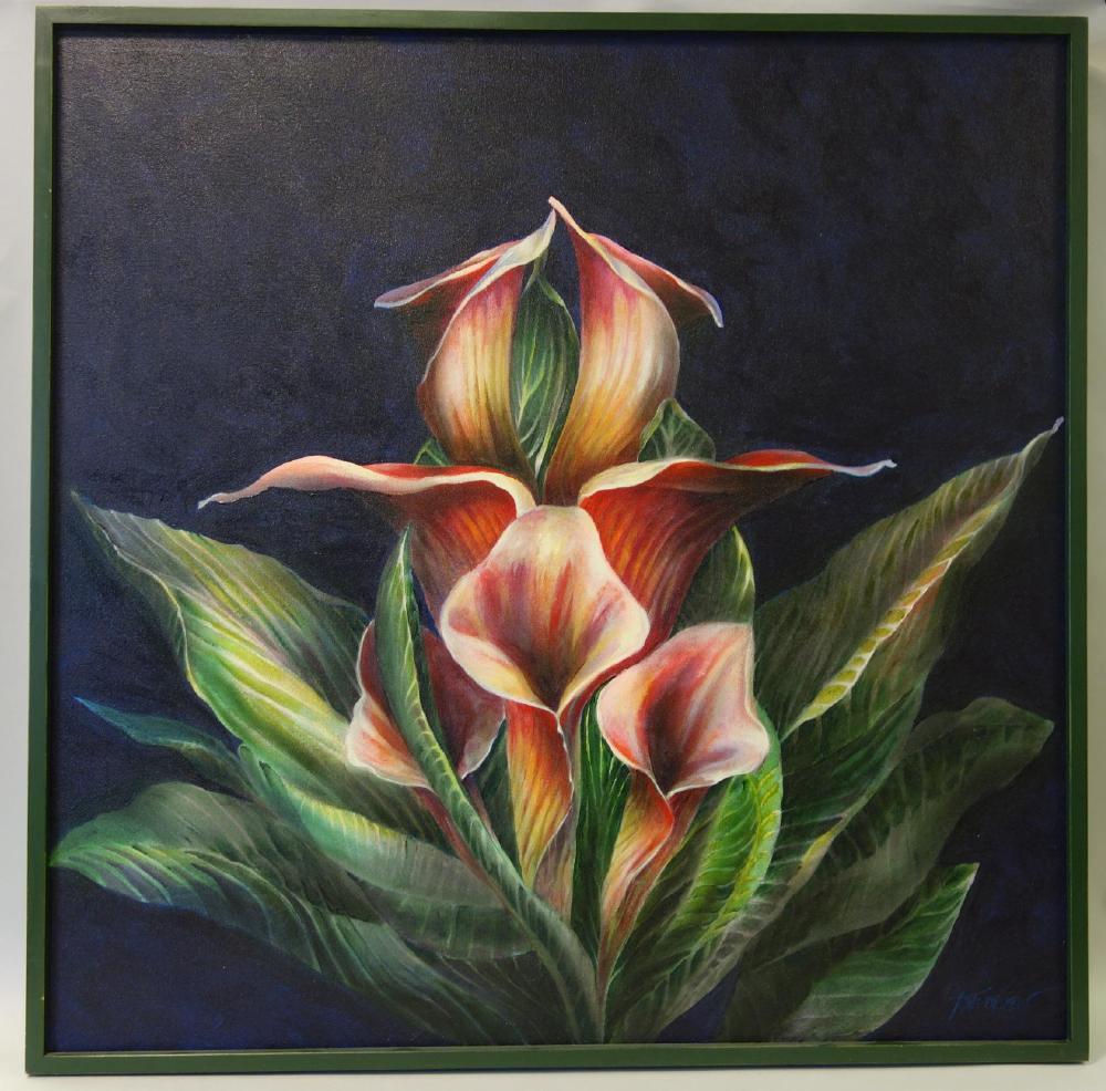 Joseph Kinnebrew (b-1942, WA) Nocturne, Calla Lily (1 of 2)