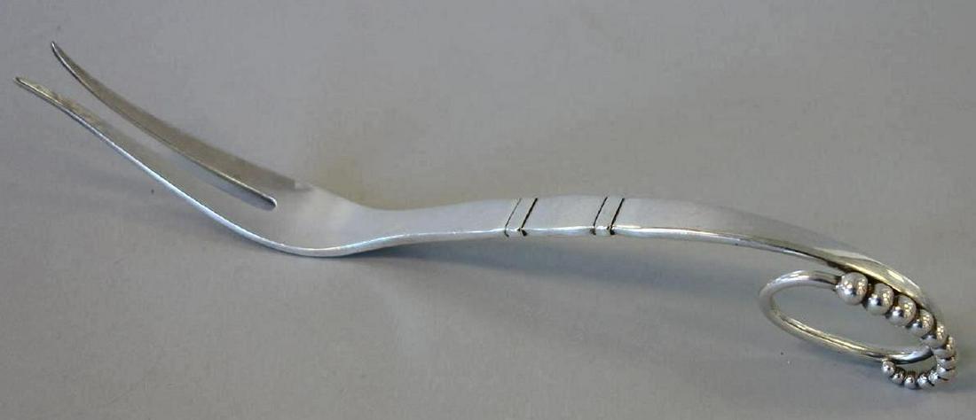 Georg Jensen Sterling Serving Fork Ptn 41, 8" long (1 of 1)