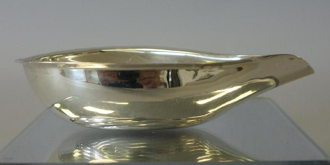 George III Sterling Pap Boat, Bateman, London 1805: A George III English sterling silver pap boat. Hallmarks for William Bateman, London, 1805. Traditional slender oval-plain form with everted rim and excellent proportions. Measures 4-78" long, 2-3/8"