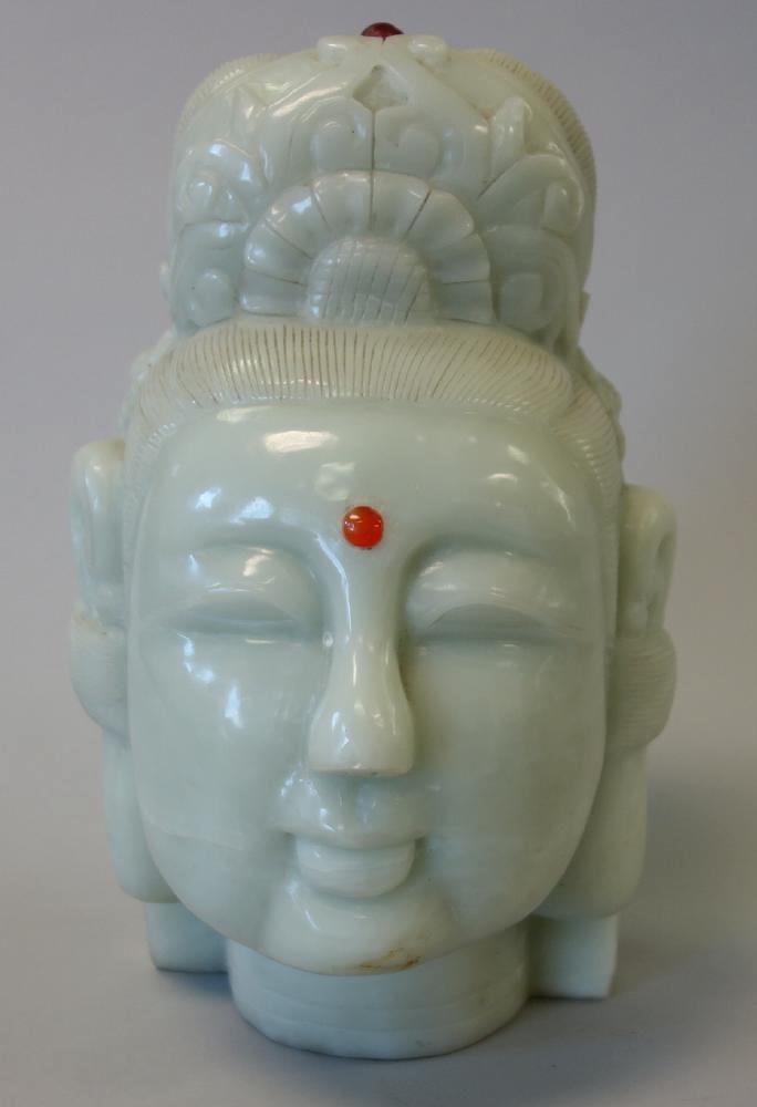 Chinese Carved Stone Head of Goddess Guanyin (1 of 3)