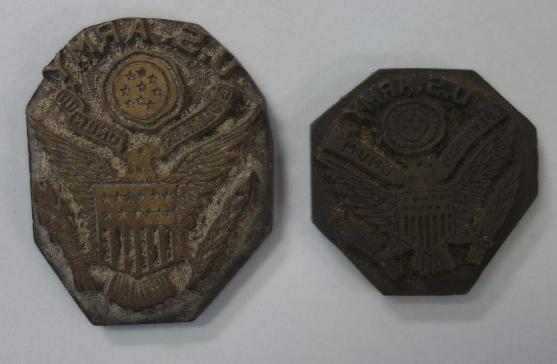 2 US Army Bronze Reverse Stamp Seals (1 of 2)