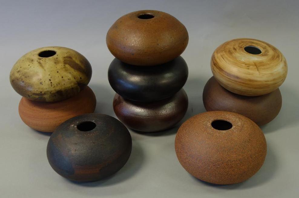 9 Stoneware Spheres, Manner of David Shaner (1 of 3)