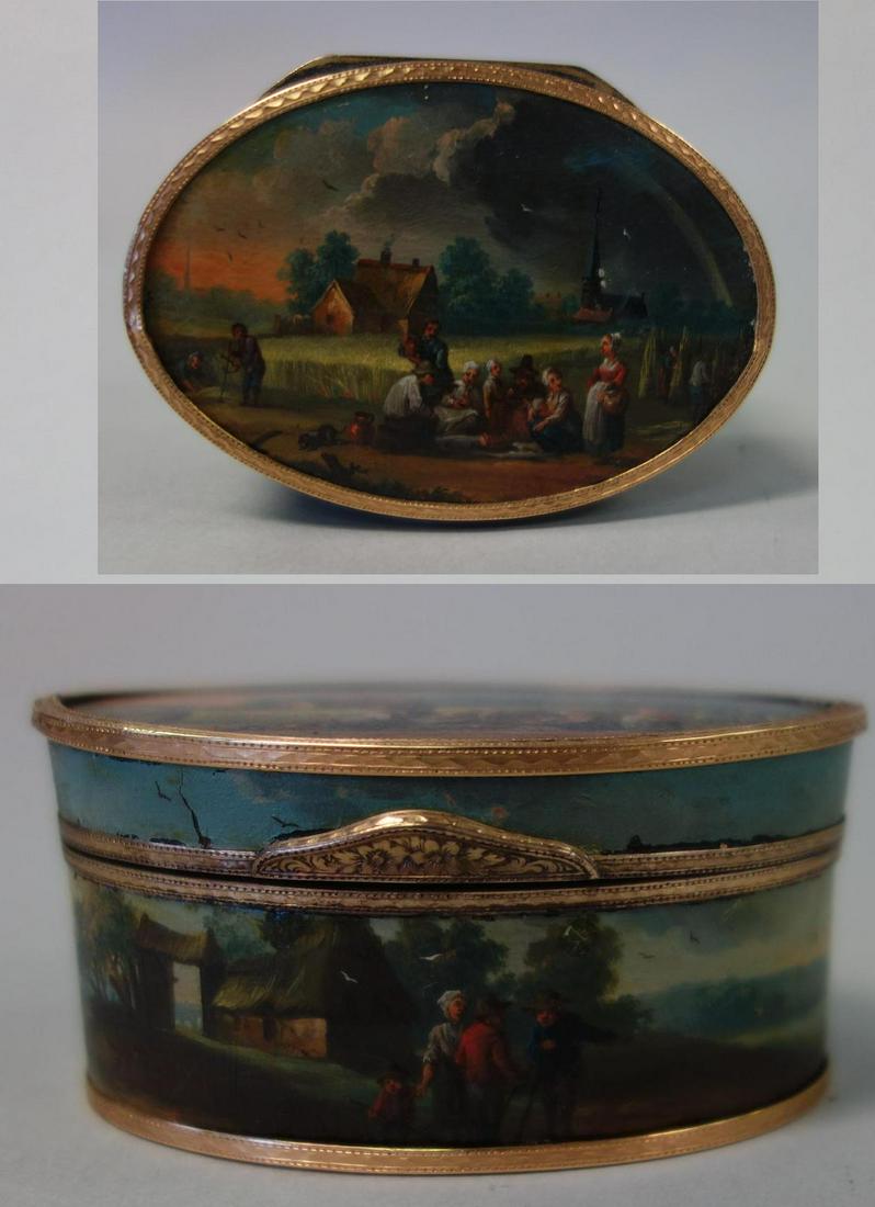 18thc Vernis Martin Snuff Box, Hand-painted (1 of 10)