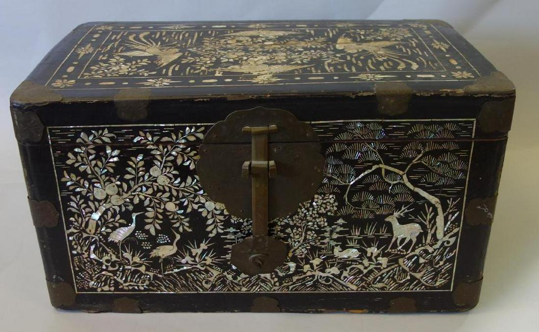 Korean Lacquer & Mother of Pearl Chest (1 of 9)