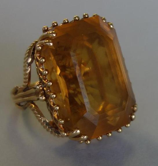 18K Gold & Citrine Cocktail Ring, 39 Carats (1 of 5)