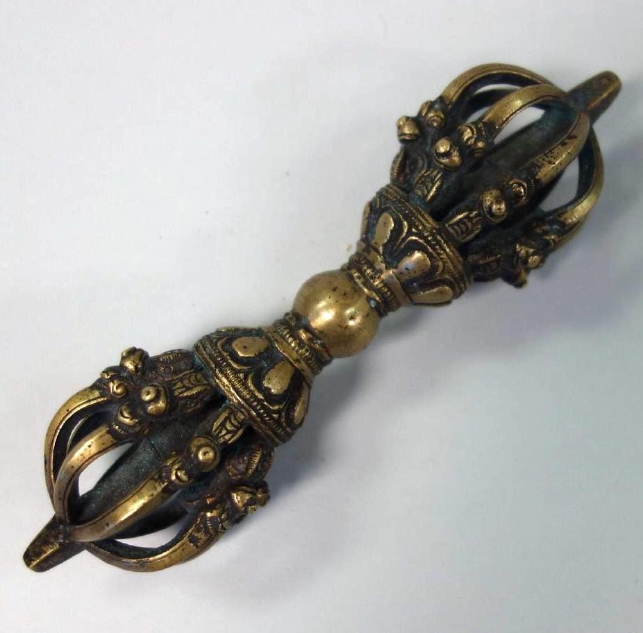 Tibetan Bronze Buddhist Vajra, 8-Prong (1 of 1)