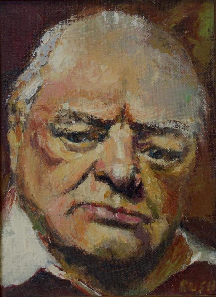 Portrait of Winston Churchill, Signed Rush (1 of 3)
