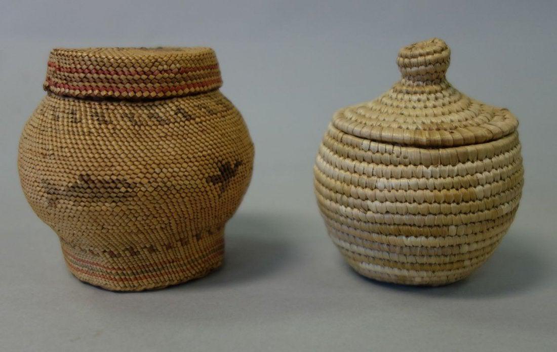 Makah Nootka Basket, Birds & Fish + Inuit Basket (1 of 4)