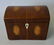 19thc English Dome Top Tea Caddy, Pinwheel Inlay