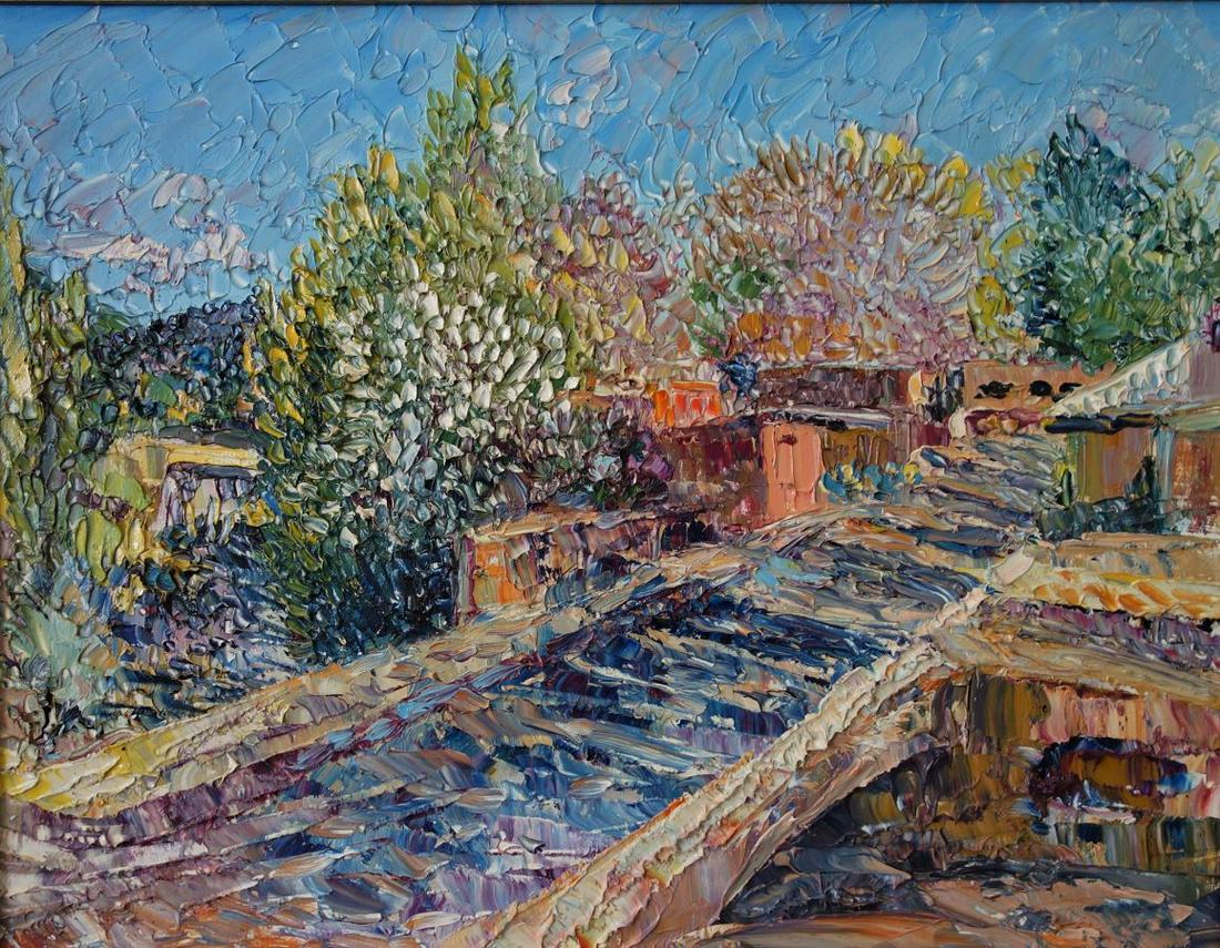 Tommy S Macaione (1907-1992) Canyon Road at Palace (1 of 3)