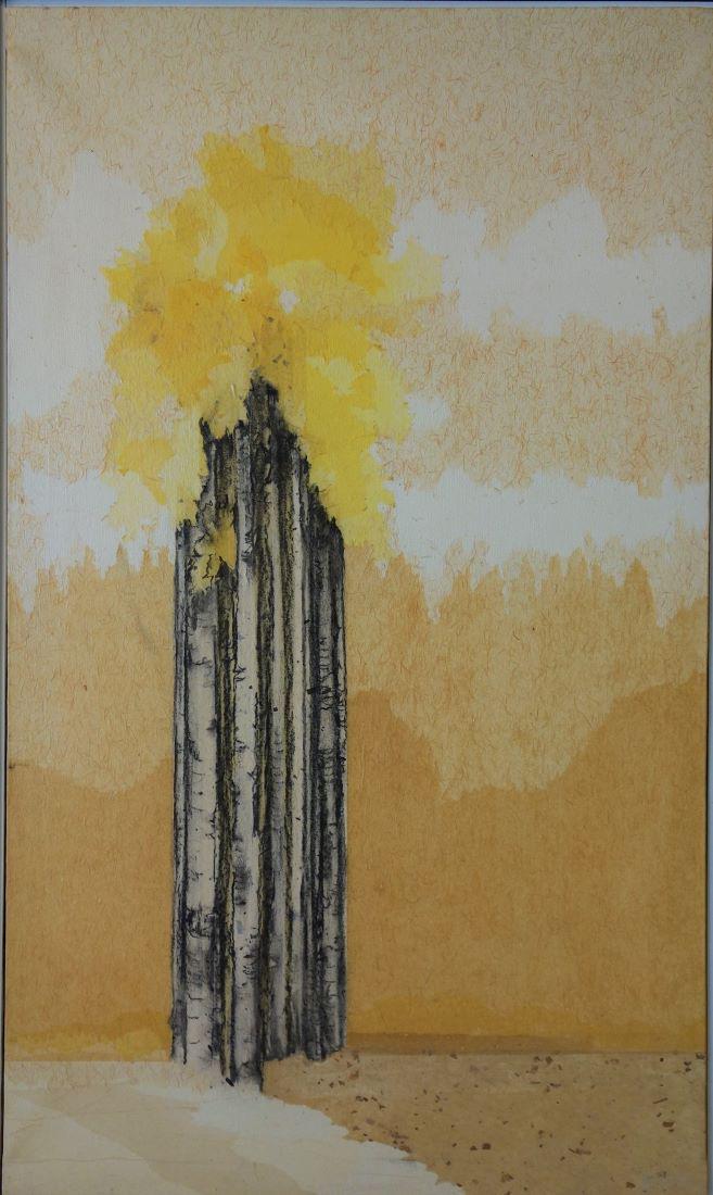 Y. E. Griffin Mid-Century Mixed Media on Canvas (1 of 3)