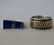 2 Men's Rings, 14K Gold, Sterling & Lapis Lazuli