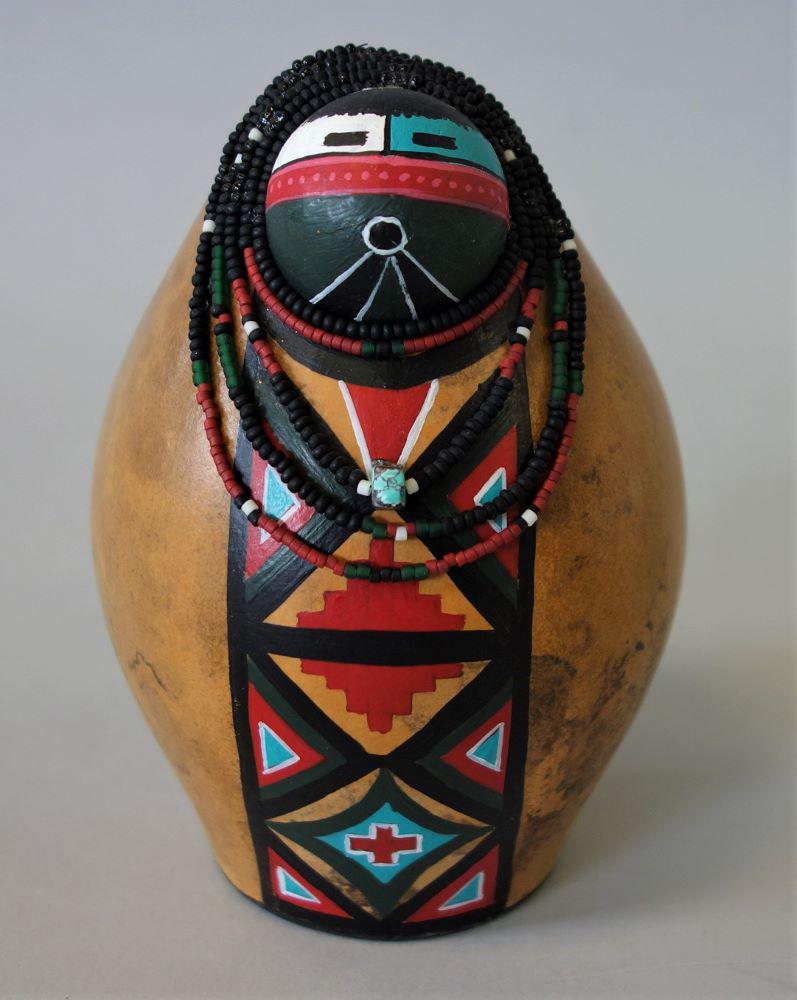 Navajo Painted Gourd, C. Mackey, Ancestor (1 of 2)