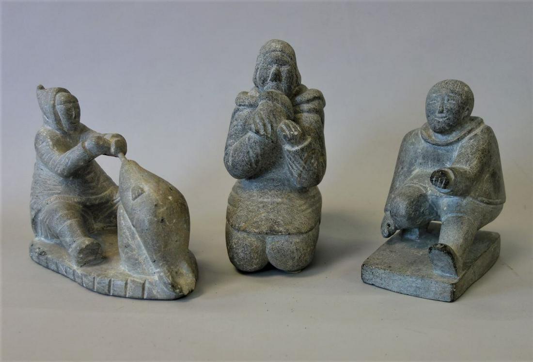3 Inuit Eskimo Stone Carvings (1 of 3)