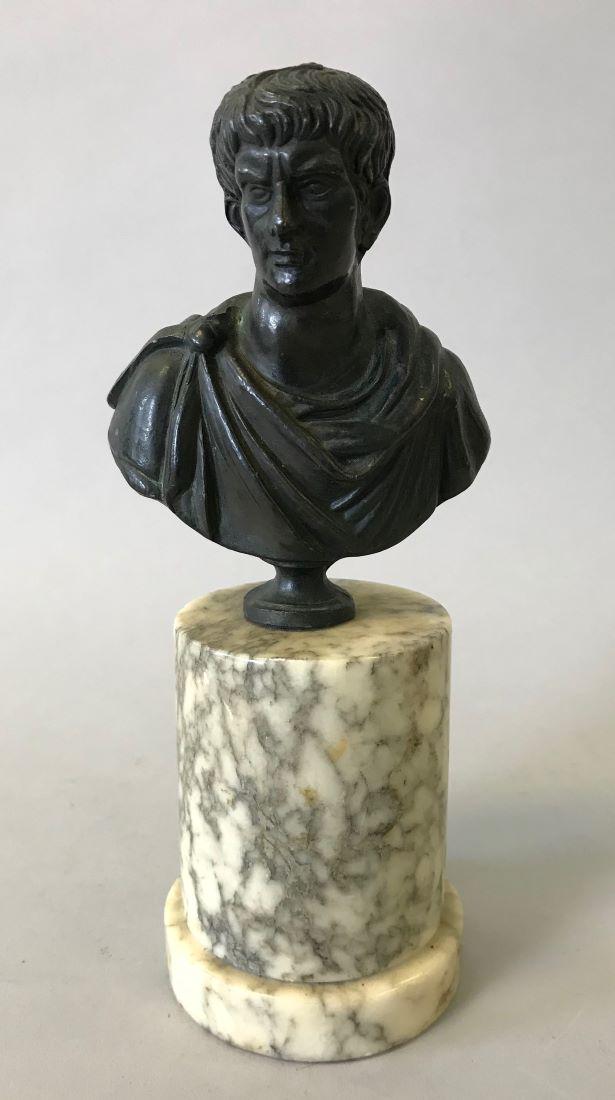 19thc Miniature Bronze of Caesar Augustus (1 of 3)