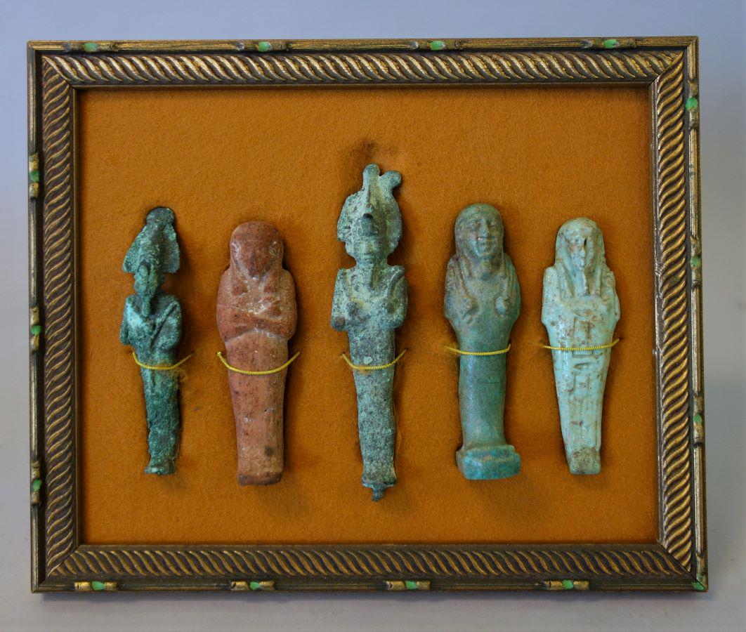 5 Ancient Egyptian Bronze Osiris, Ushabti Figures (1 of 2)