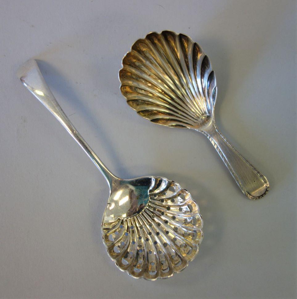 19thc English Sterling & Silver Tea Caddy Spoons (1 of 2)