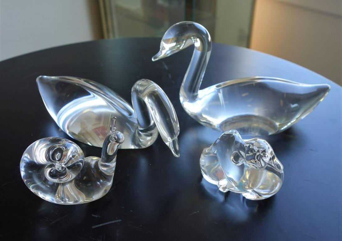 Steuben Figures, Puppy Love, Swans & Snail (1 of 3)