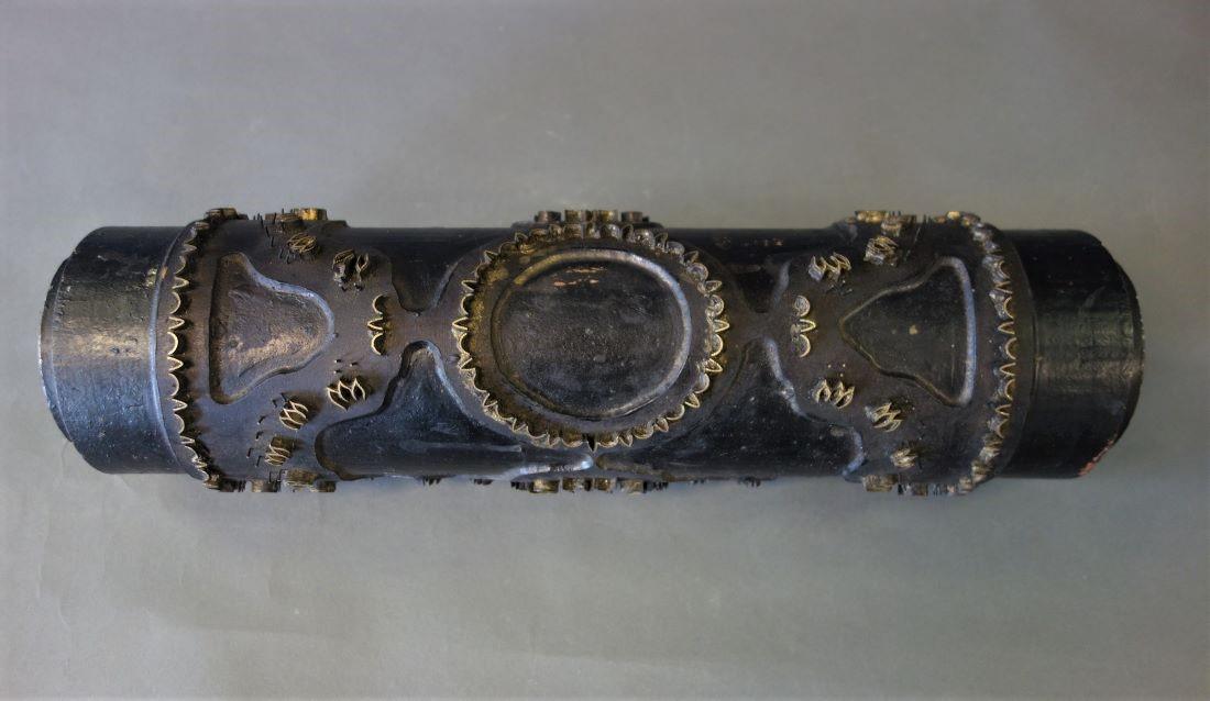 Antique Fabric Printing Roller, Wood & Brass (1 of 3)