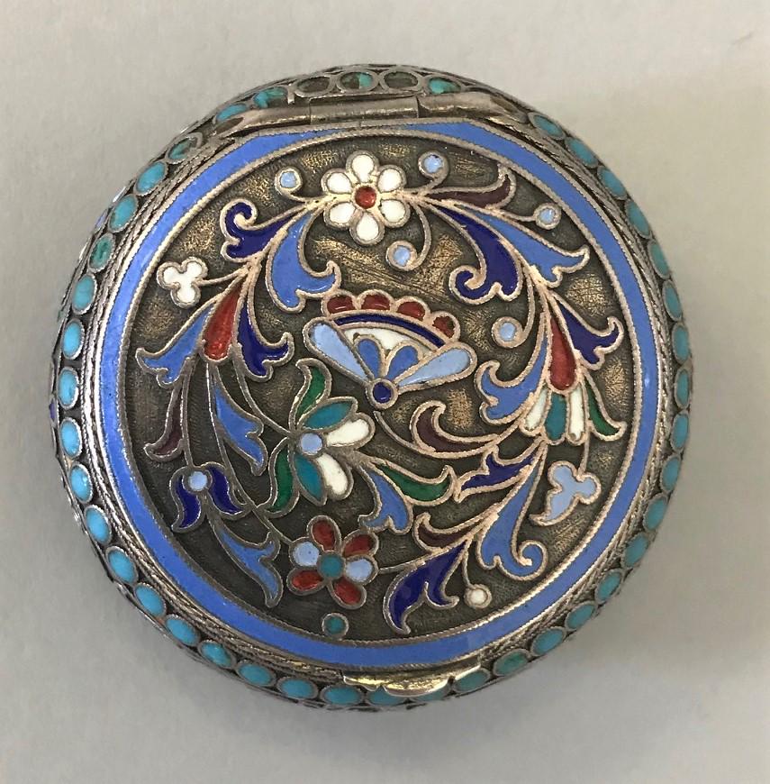 Russian Silver & Enamel Snuff Box, Artsybashev (1 of 6)