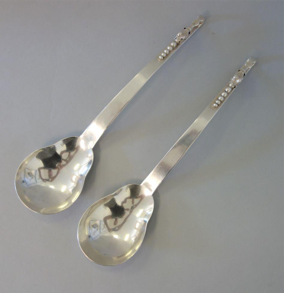 Modernist Mexican Sterling Serving Spoons, L M Der (1 of 3)