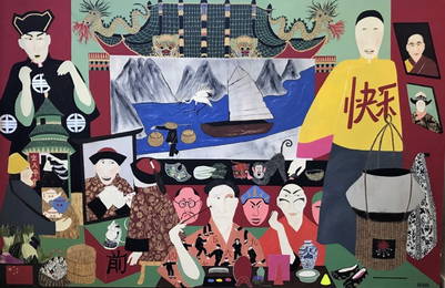 Kit Rank (b-1949) Chinese Opera, Oil / Canvas 1999