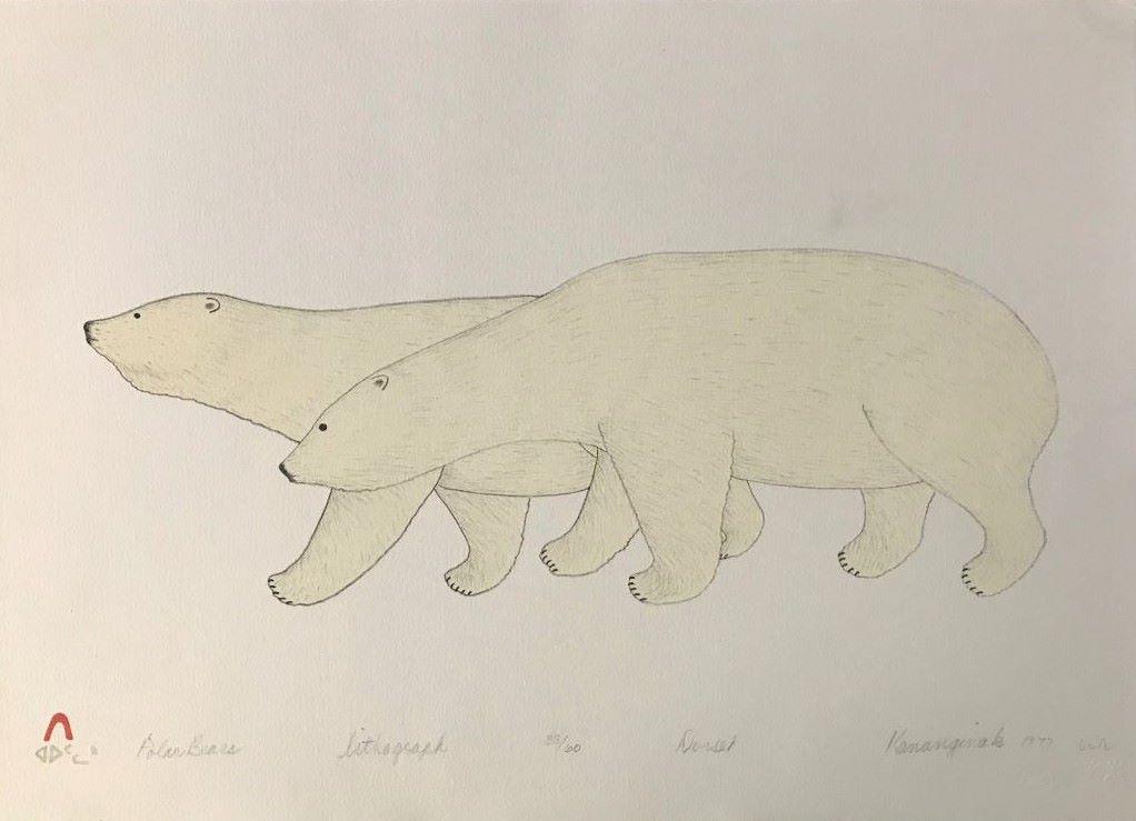 Kananginak Pootoogook, Polar Bears, 1977 (1 of 3)