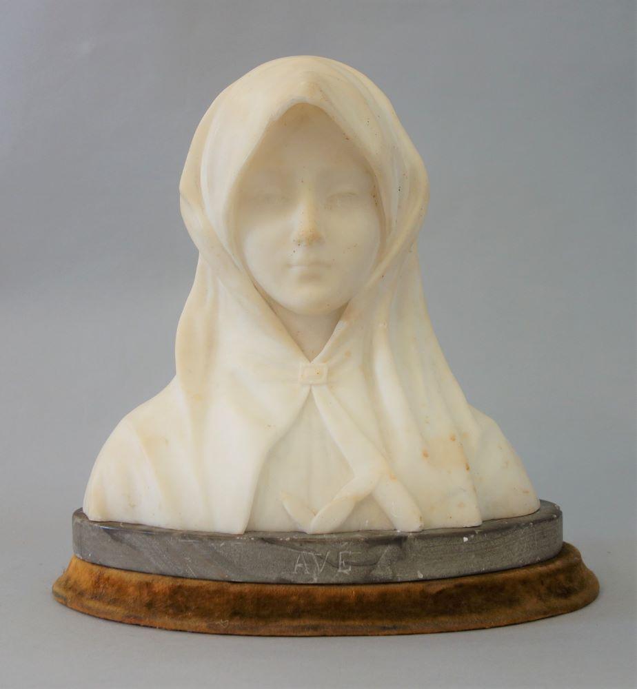 19thc Continental Alabaster Bust of a Young Woman (1 of 4)