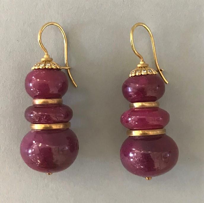 18K Gold, Ruby & Diamond Earrings (1 of 2)