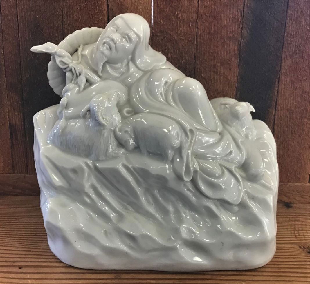 Chinese Blanc de Chine Goats & Goatherd (1 of 3)