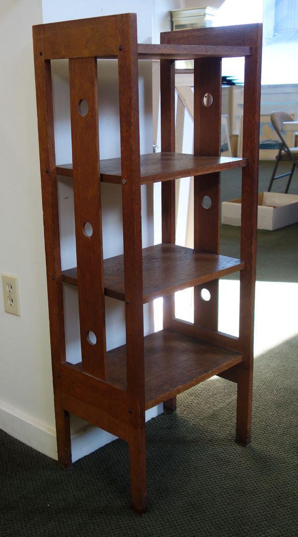 Arts & Crafts Mission Oak Magazine Stand (1 of 1)