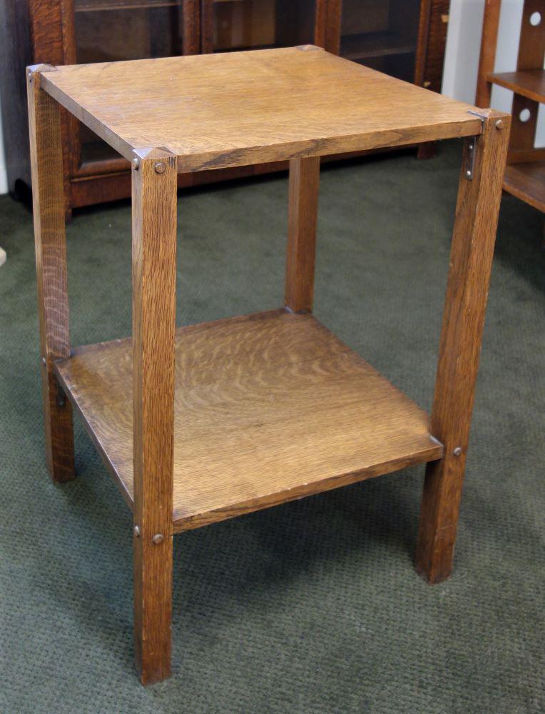 Arts & Crafts Mission Oak 2-Tier Side Table (1 of 1)