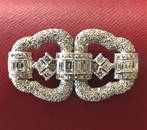 Tiffany & Co Diamond & Platinum Double Clip Brooch