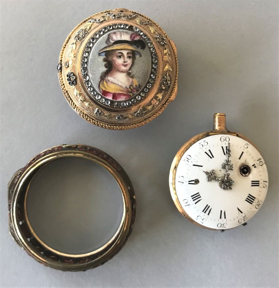Mallet A Paris Gold Pocket Watch & Outer Case (1 of 5)